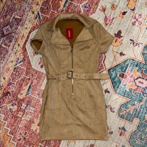 Guess Tan Mini Dress with Belt